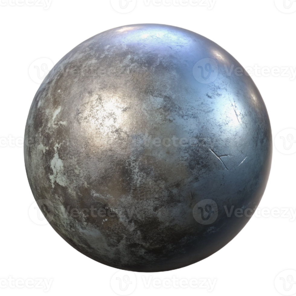 impressive modern Metallic Sphere in Zero Gravity Environment Isolated professional png