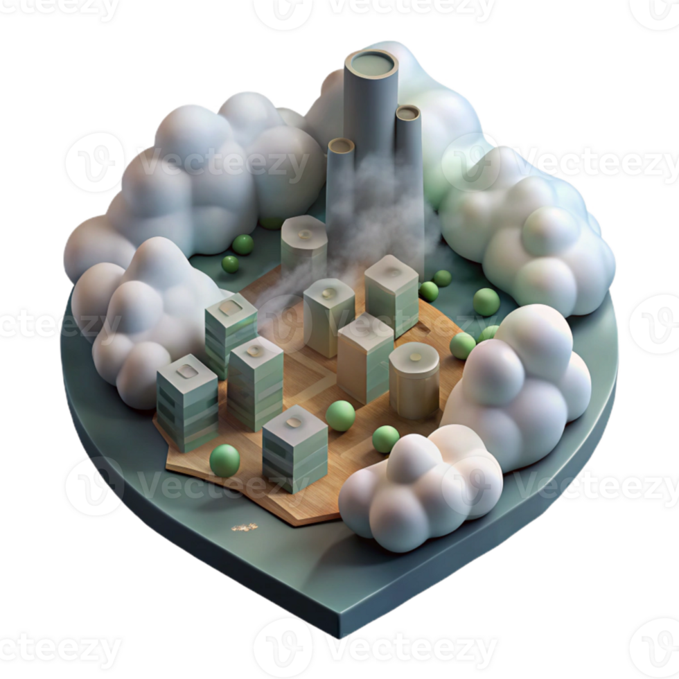 stunning creative Metropolitan Fog Scene Cutout From High Angle detailed png