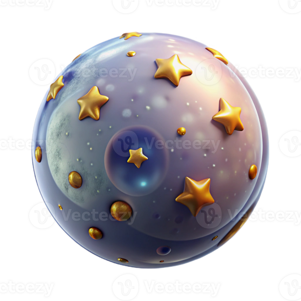 vibrant classic Micro Universe Bubble with Planets Transparent Background png
