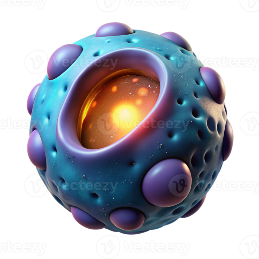 impressive abstract Micro Universe Bubble with Planets Transparent Background png