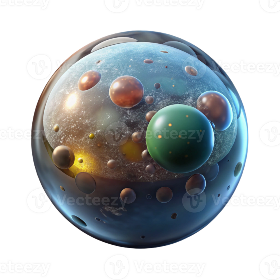 extraordinary vintage Micro Universe in a Bubble Cutout Side View png
