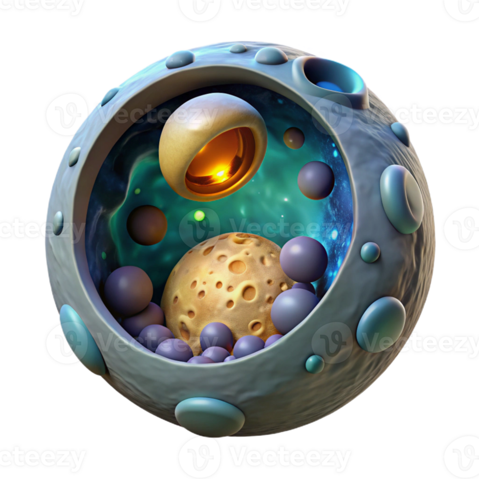 wonderful vintage Micro Universe in a Bubble Cutout Side View premium png