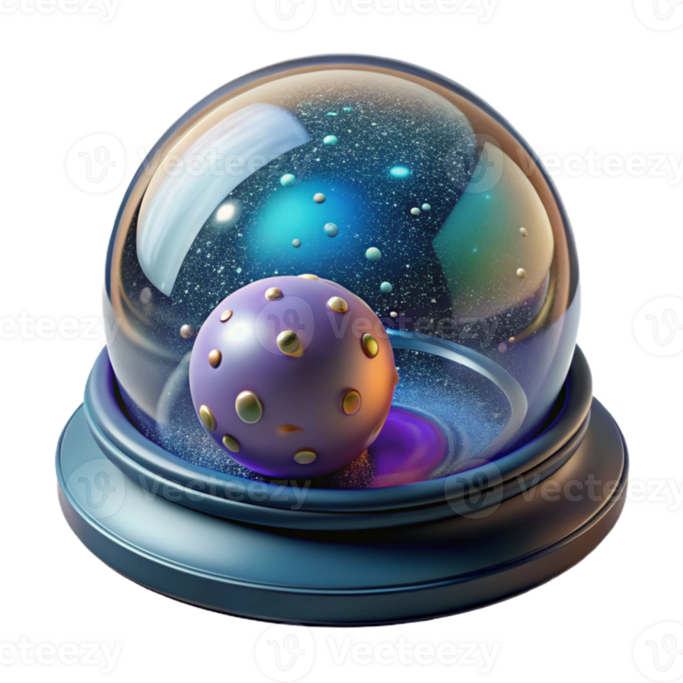 impressive rustic Micro Universe in a Bubble Cutout Side View authentic png