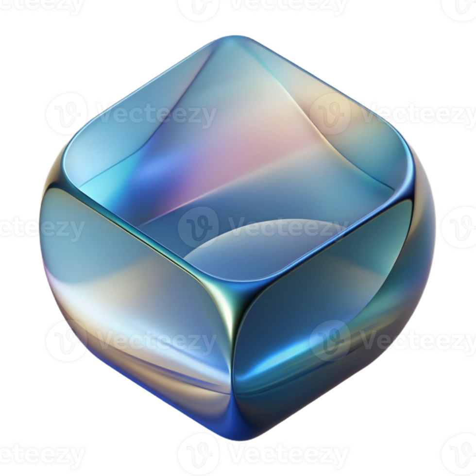 vibrant artistic Minimalist Glass Distortion Reflection Cutout premium png