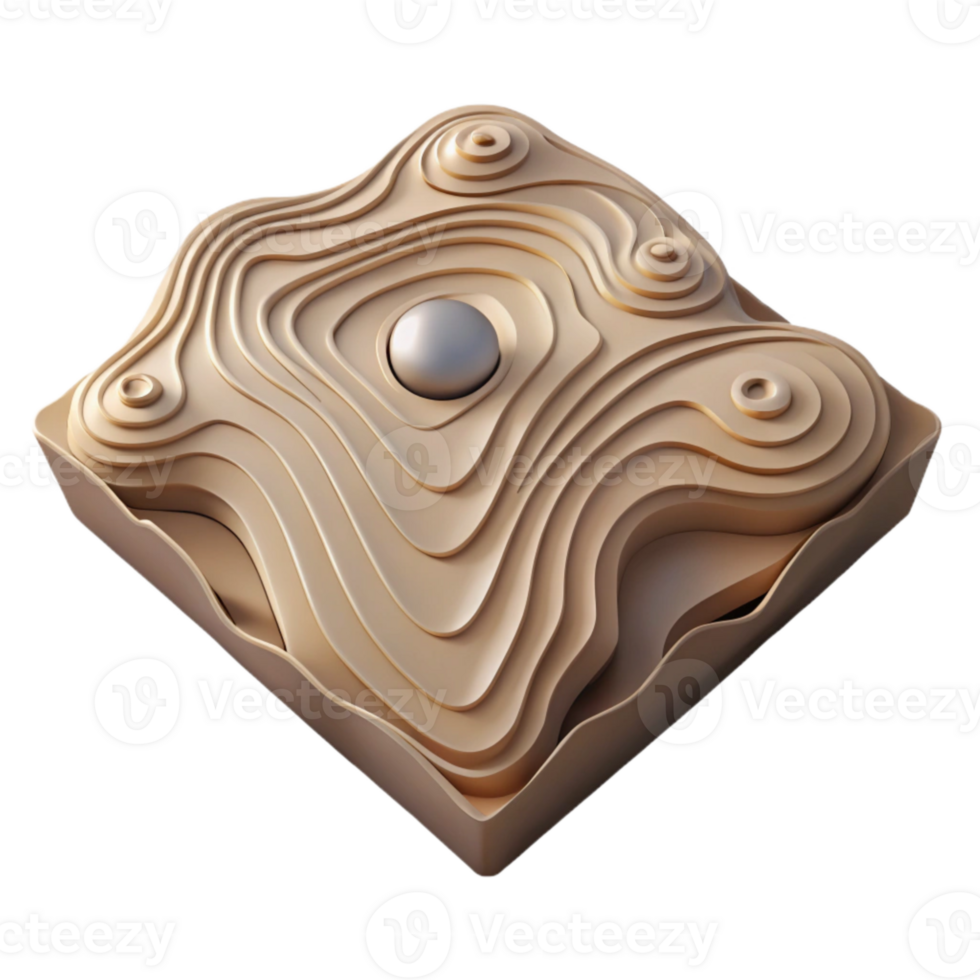 wonderful rustic Minimalist Topographic Map Design Cutout Isolated Element premium png