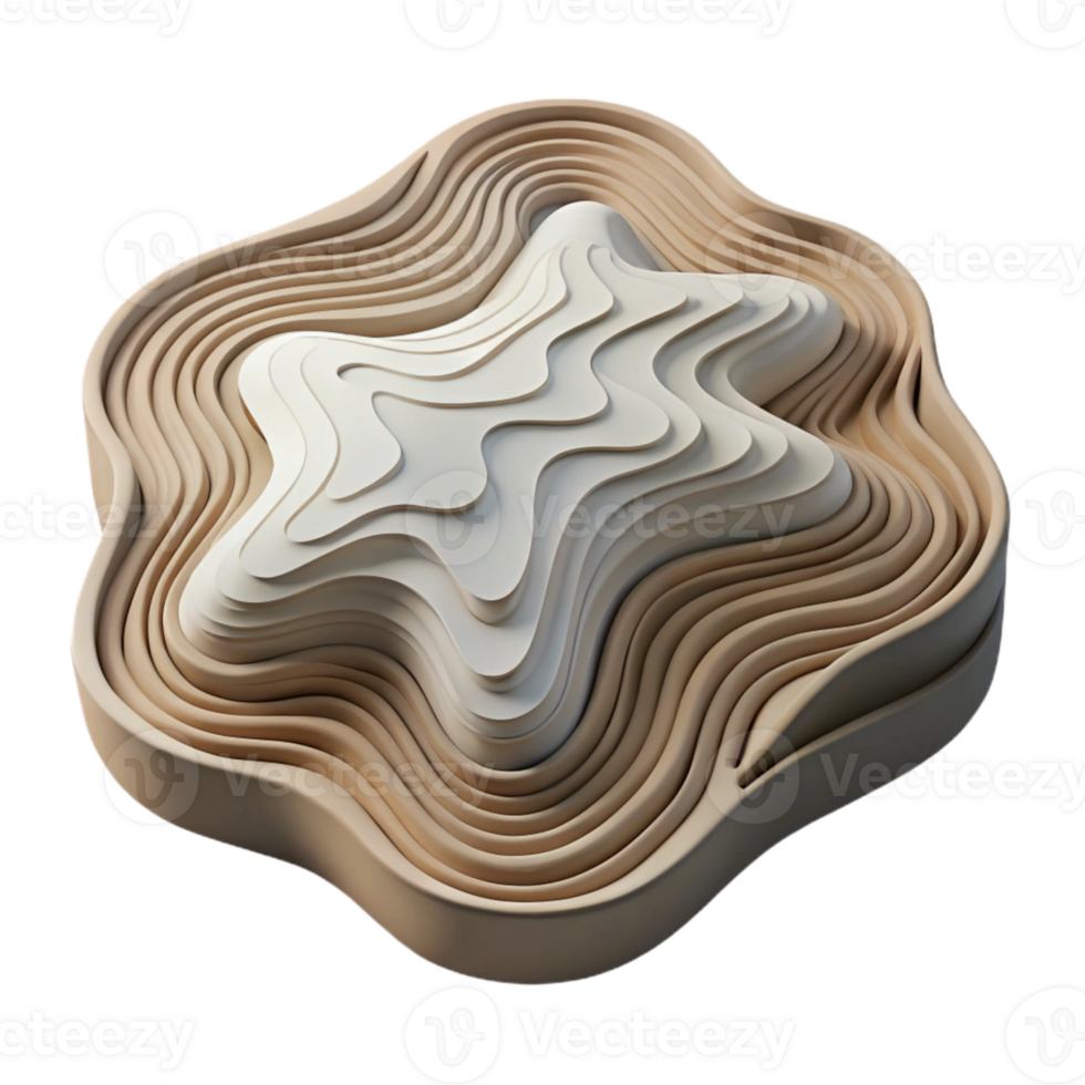 dramatic vintage Minimalist Topographic Map Design Cutout Isolated Element high resolution png