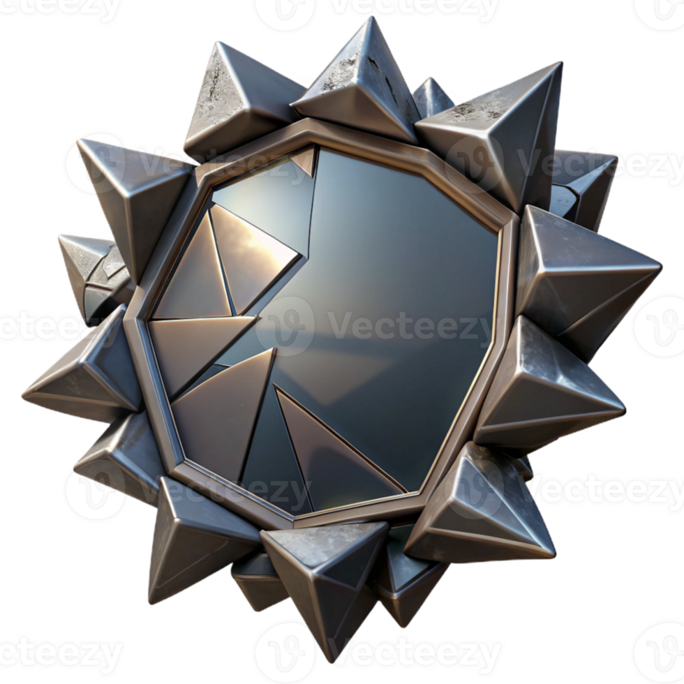 extraordinary artistic Mirror Shards Cutout with Dark Background high quality png