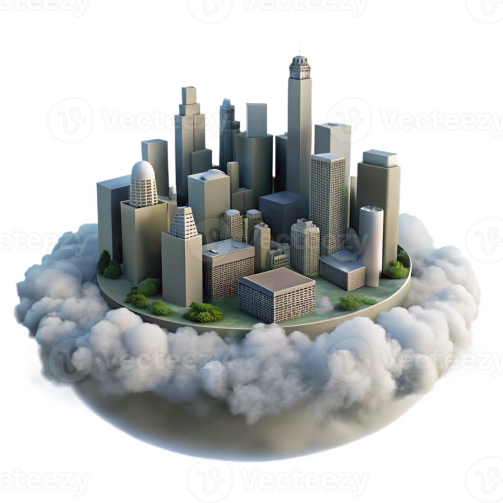magnificent classic Misty Metropolis Cutout Soft Blue Lighting Isolated high resolution png