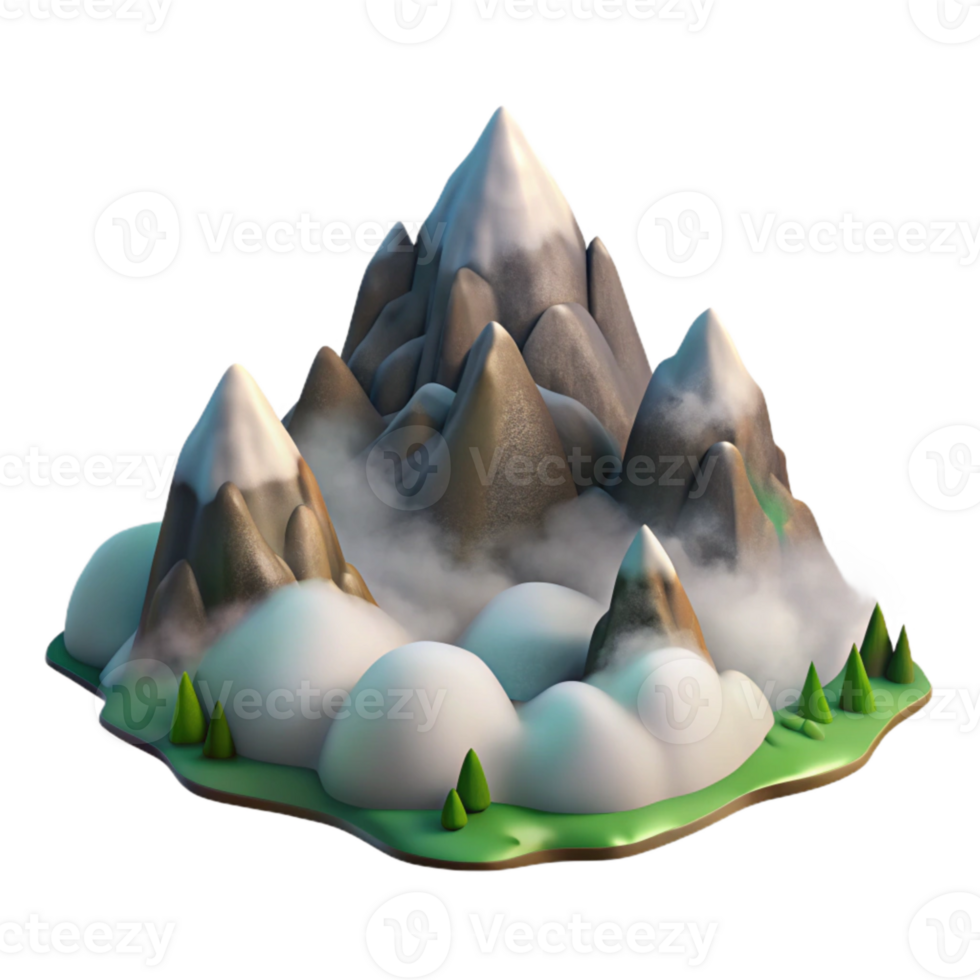 stunning abstract Misty Mountain Vista Cutout Soft Lighting high quality png