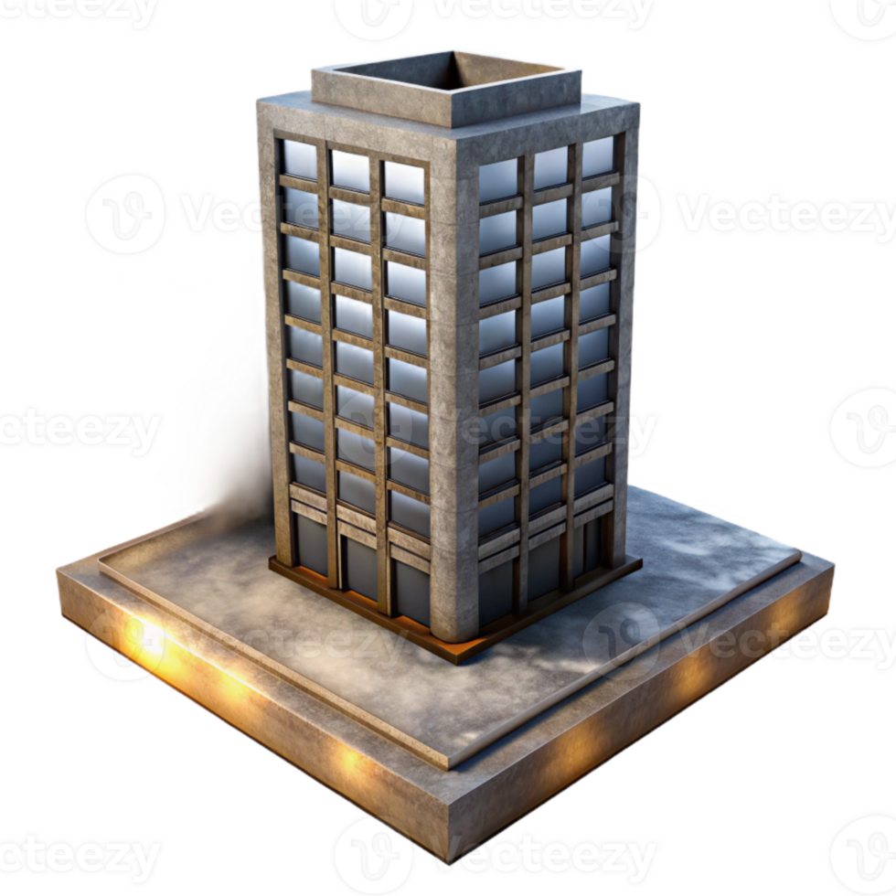 magnificent classic Misty Tower Block Cutout Dramatic Lighting professional png