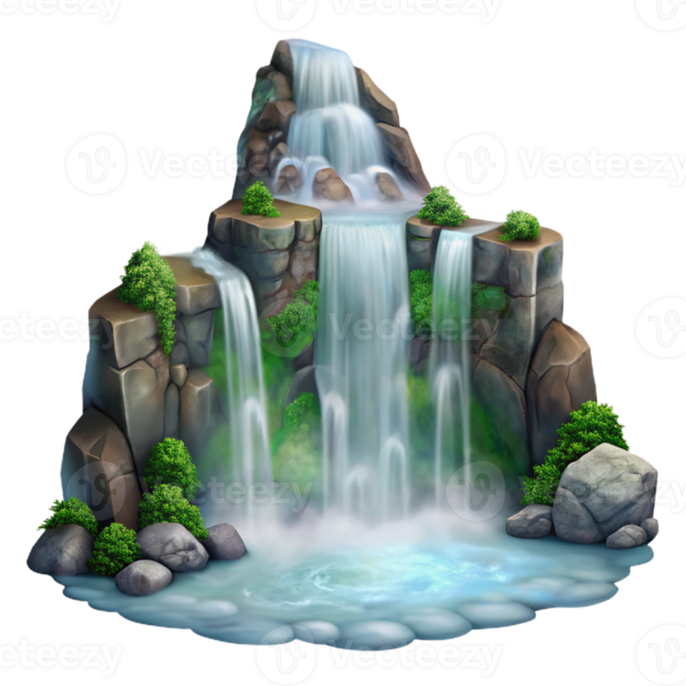vibrant modern Misty Waterfall Transparent Background Scenic View exclusive png