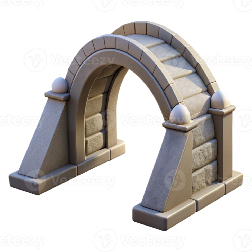 serene classic Modern Arch Bridge Isolated with Soft Lighting detailed png