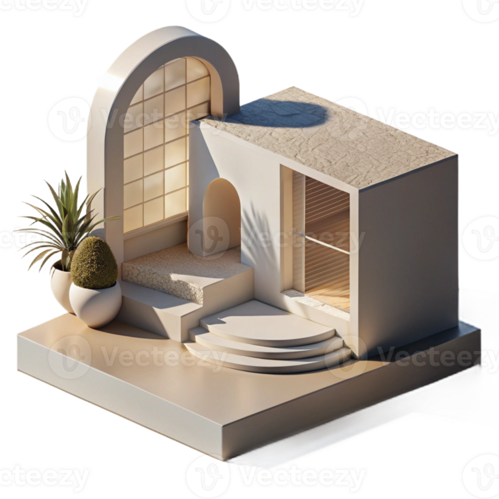 vibrant vintage Modern Architecture with Shadow Play Cutout genuine png