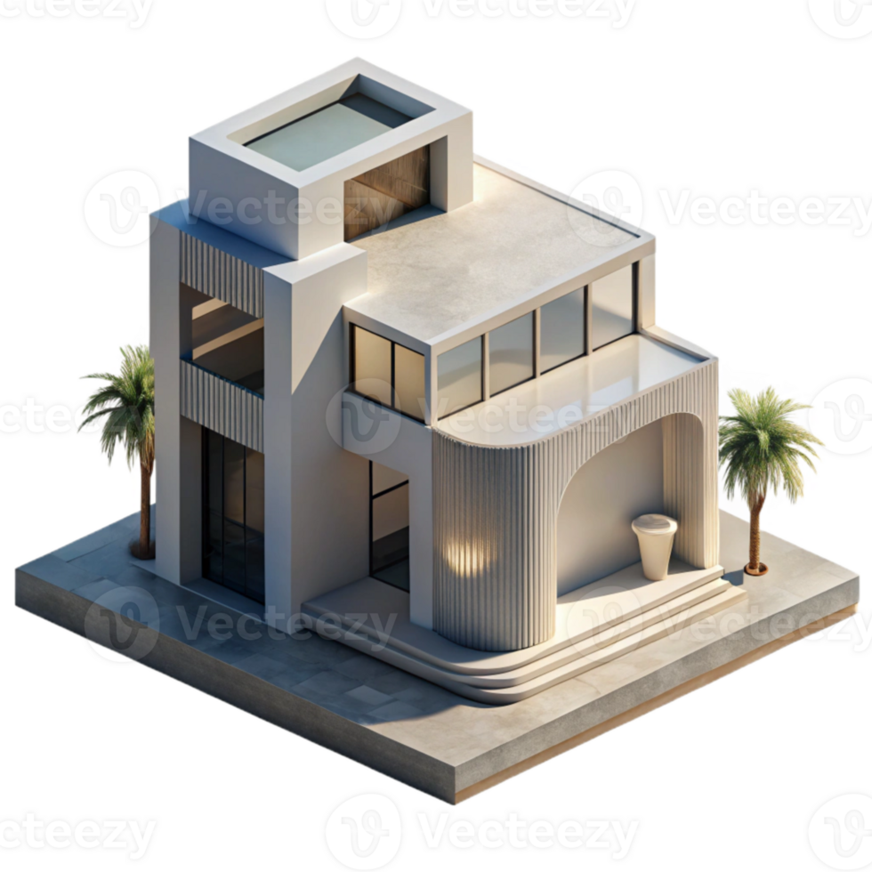 impressive creative Modern Architecture with Shadow Play Cutout premium png