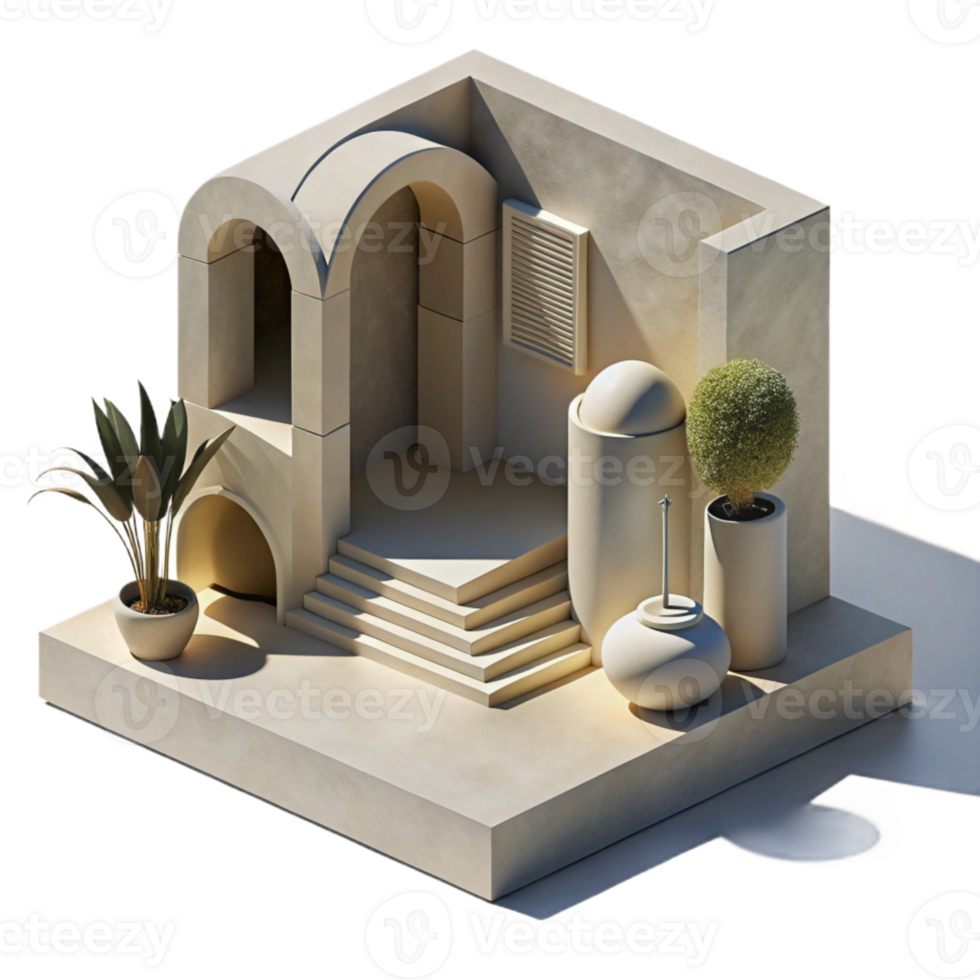 magnificent vintage Modern Architecture with Shadow Play Cutout exclusive png