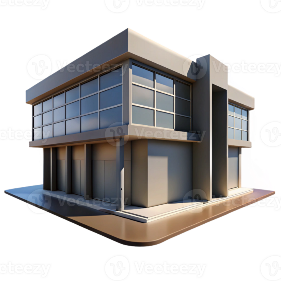 serene abstract Modern Building with Sharp Shadows Isolated high resolution png