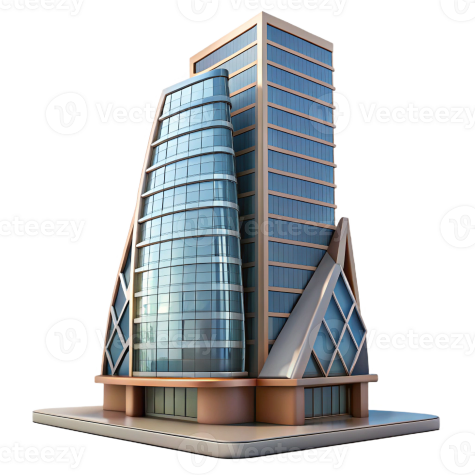 dramatic artistic Modern Building Skyscraper Angled View Isolated high quality png