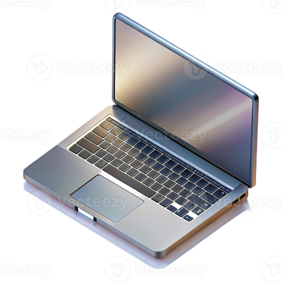 beautiful traditional Modern Laptop Top View Isolated with Subtle Shadow authentic png
