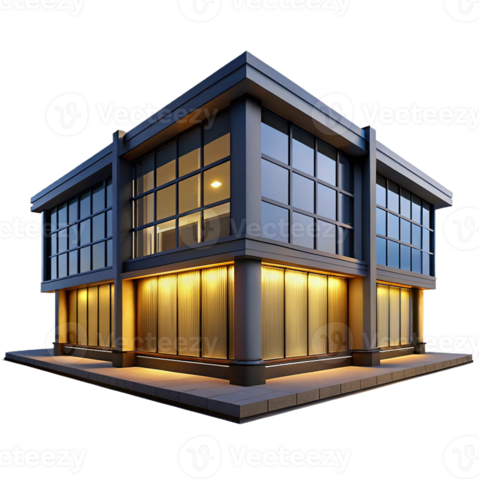 extraordinary classic Modern Office Building at Night Cutout authentic png