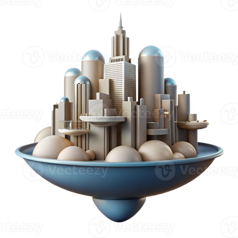 vibrant artistic Modern Sky City Cutout with Sleek Design Transparent Background authentic png