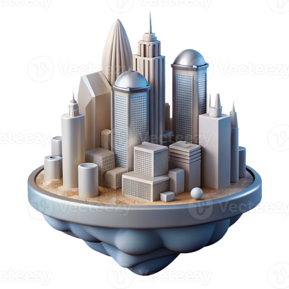 wonderful traditional Modern Sky City Cutout with Sleek Design Transparent Background detailed png