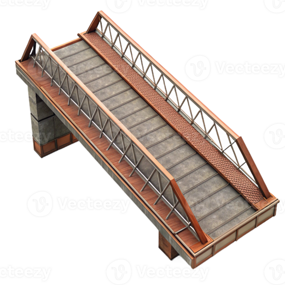 stunning rustic Modern Pedestrian Bridge Top View Transparent professional png