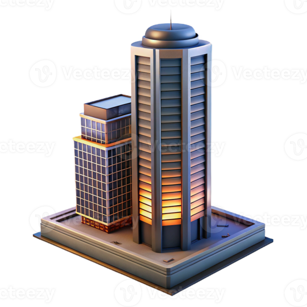 serene abstract Modern Skyscraper at Dusk Isolated Cutout Element high resolution png