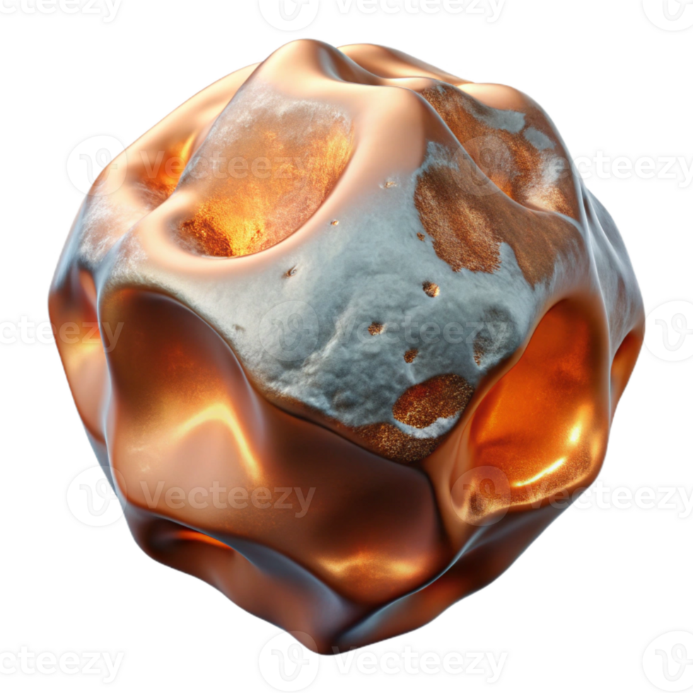 wonderful abstract Molten Copper and Ice Cutout with Transparent Background exclusive png