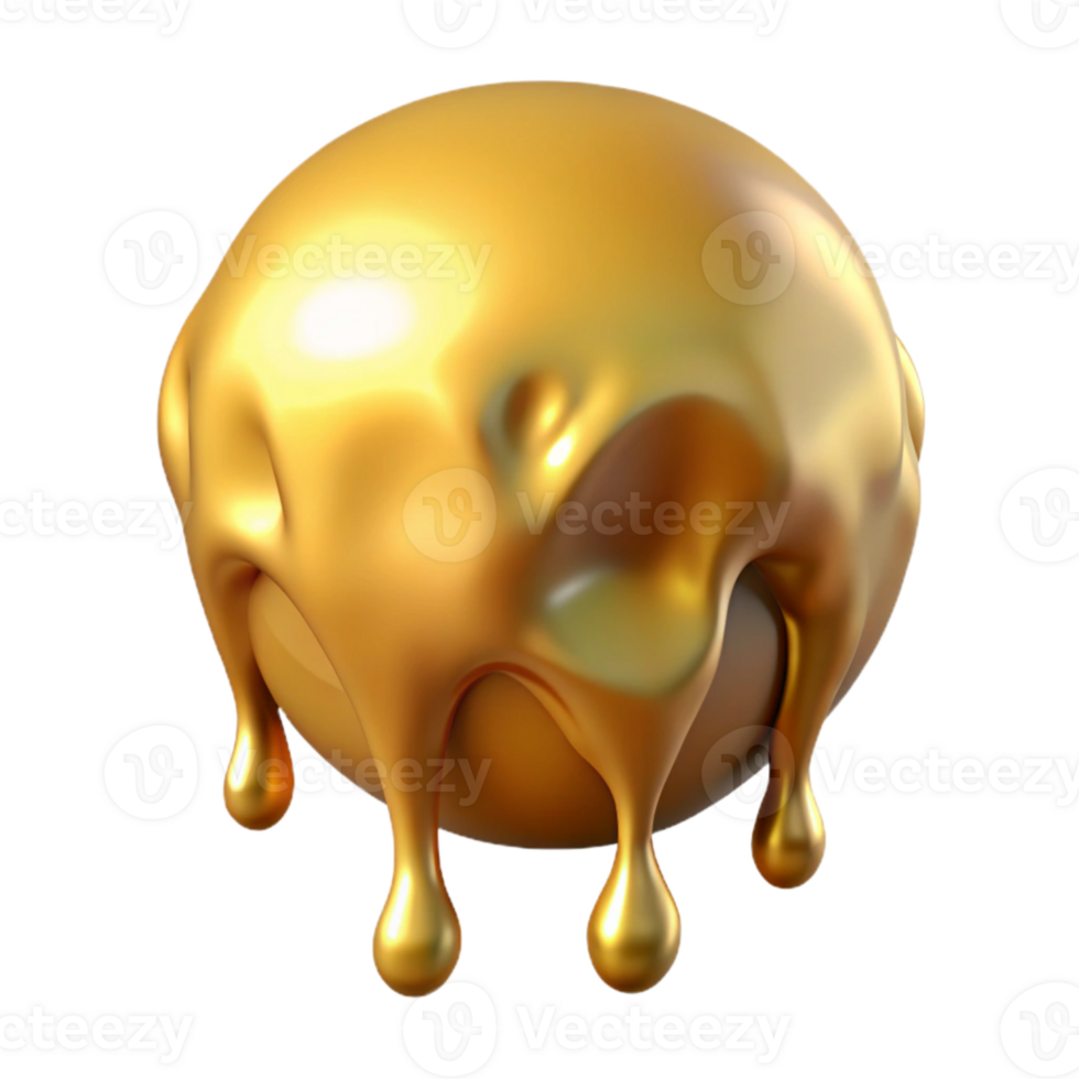 magnificent contemporary Molten Gold Dripping Cutout with High Shine high quality png