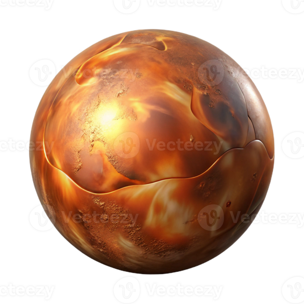 beautiful classic Molten Copper Orb Cutout on Transparent Background original png
