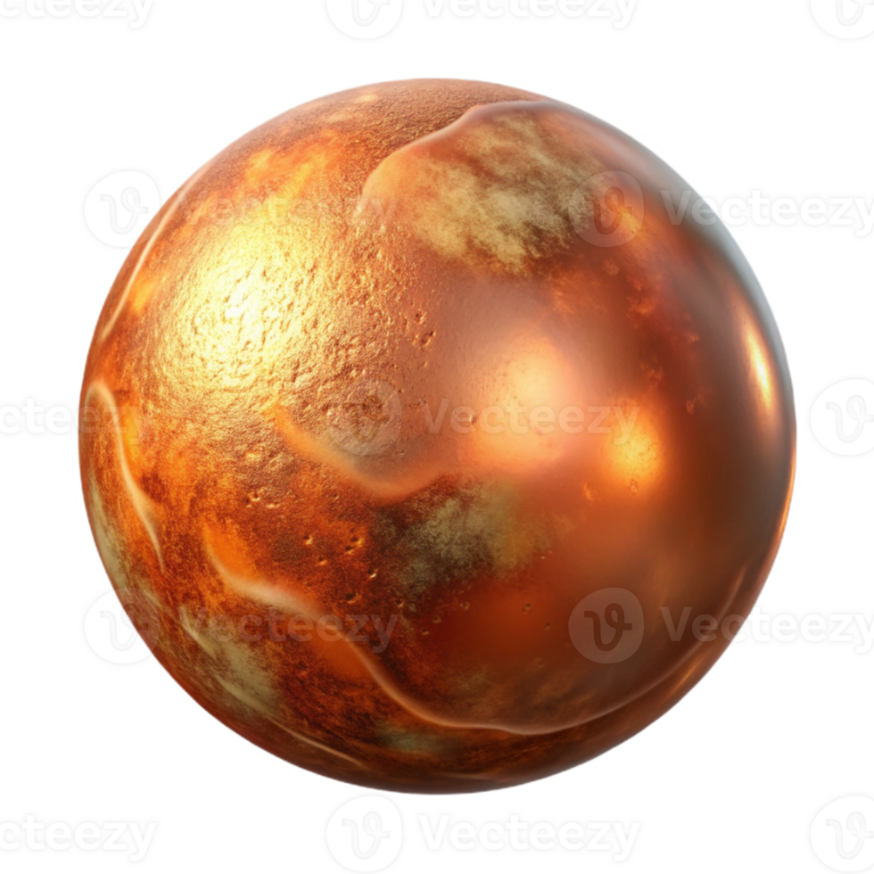 extraordinary traditional Molten Copper Orb Cutout on Transparent Background high quality png