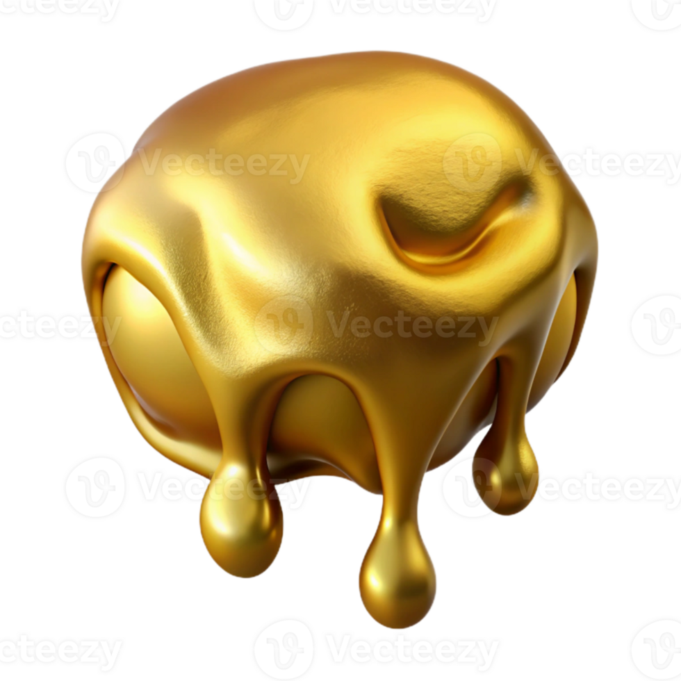 dramatic modern Molten Gold Dripping Cutout with High Shine genuine png