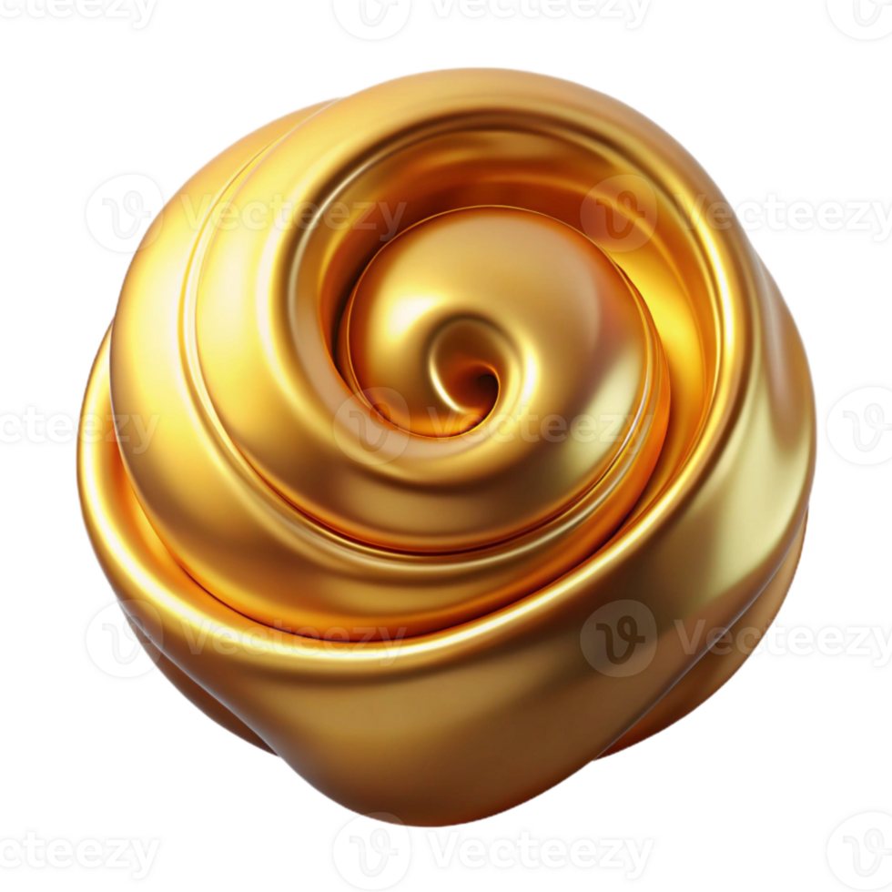 magnificent contemporary Molten Gold Swirl Isolated on Transparent Background original png