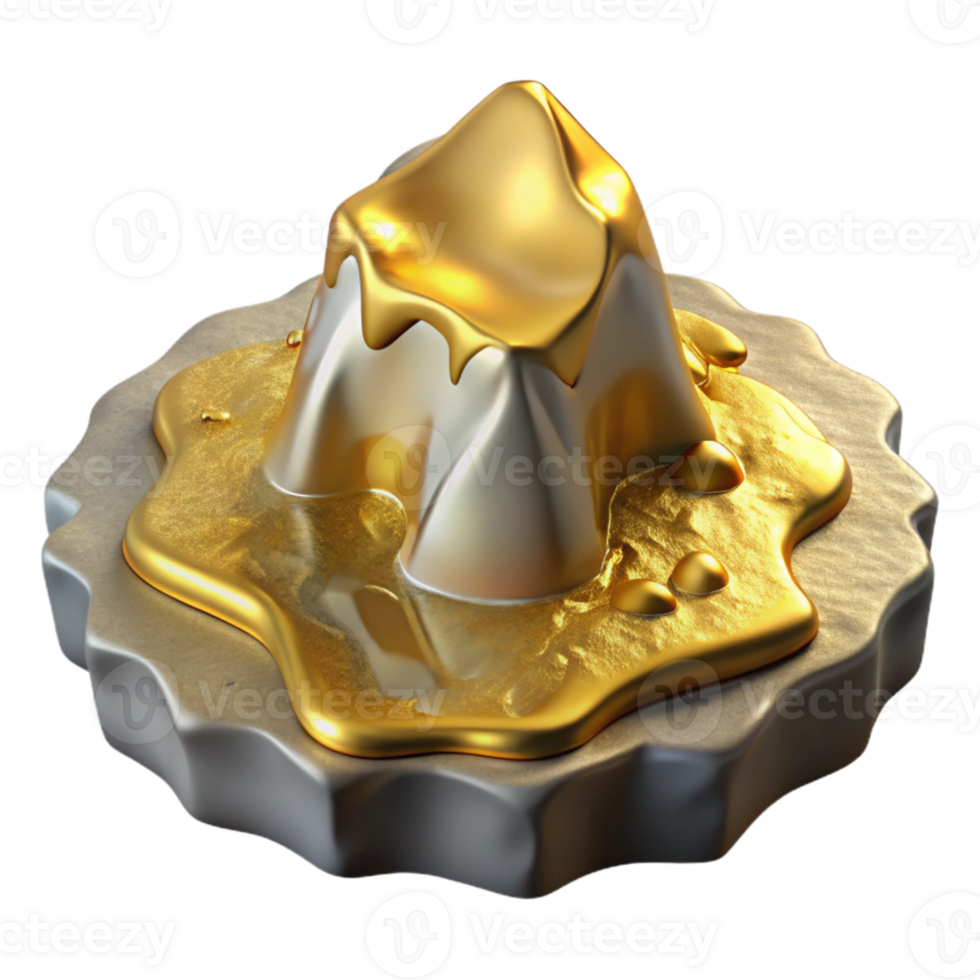 elegant vintage Molten Gold Submerging Ice Sculpture Cutout high resolution png