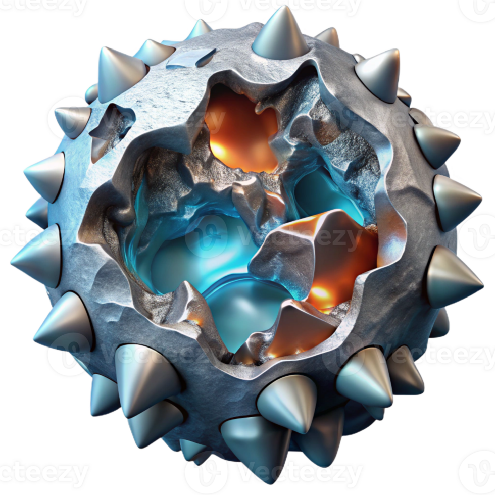 impressive artistic Molten Metal and Ice Collision Front View Transparent Cutout genuine png