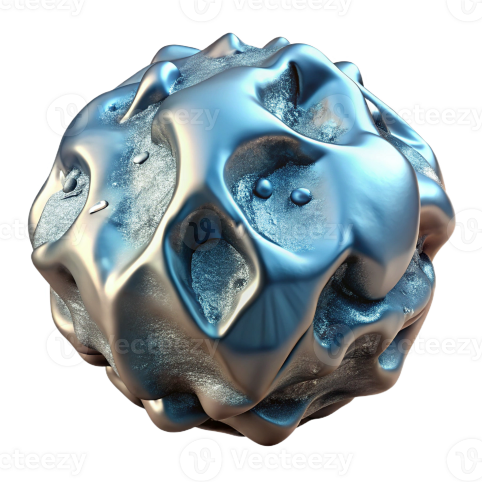 serene abstract Molten Metal and Ice Collision Front View Transparent Cutout authentic png