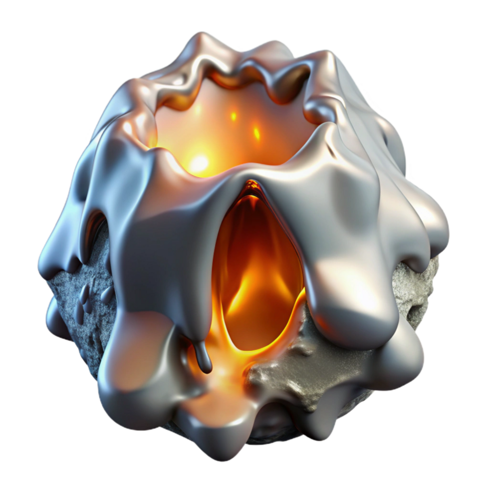 vibrant classic Molten Metal Flow Interrupted by Ice Cutout high quality png