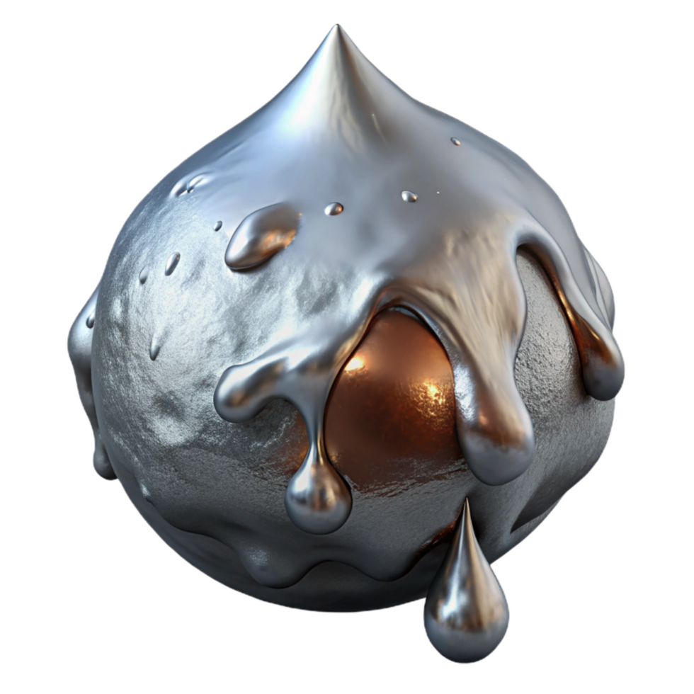 stunning vintage Molten Metal Drop Impacting Ice Surface Cutout high quality png