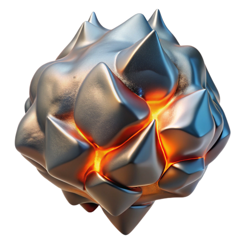 elegant rustic Molten Metal Ice Collision Side Angle Isolated premium png