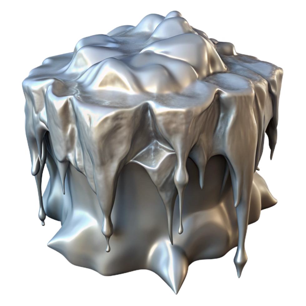 impressive traditional Molten Silver Cascading Down Ice Cliff Cutout detailed png