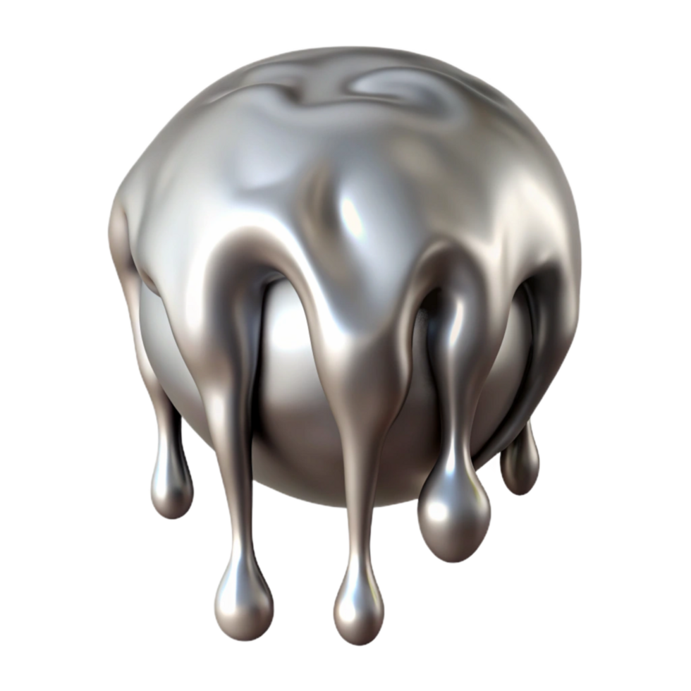 magnificent contemporary Molten Silver Dripping Cutout with Soft Lighting high quality png