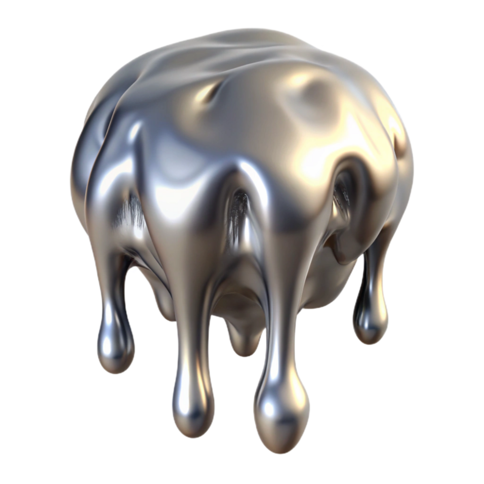 magnificent traditional Molten Silver Dripping Cutout with Soft Lighting high quality png