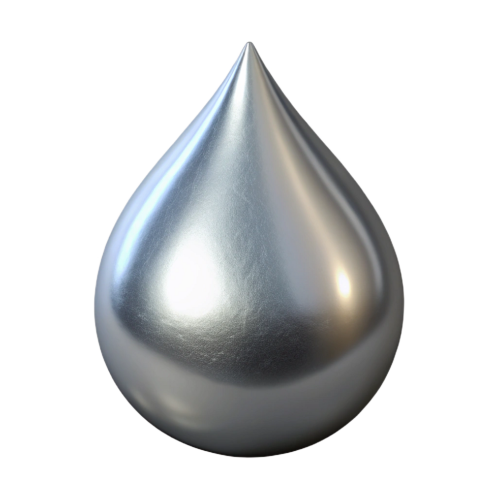 stunning minimalist Molten Silver Drop Isolated on Black original png