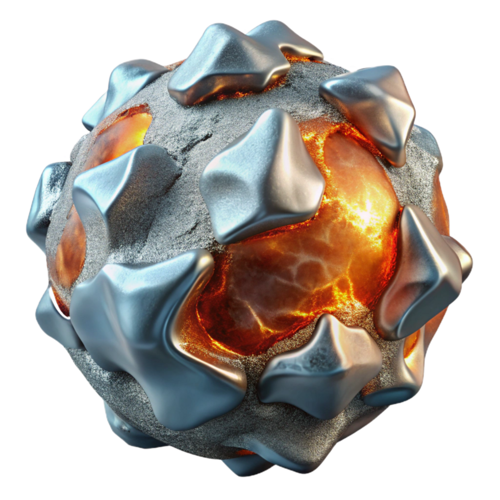 magnificent classic Molten Metal Ice Contrast Top View Isolated high quality png