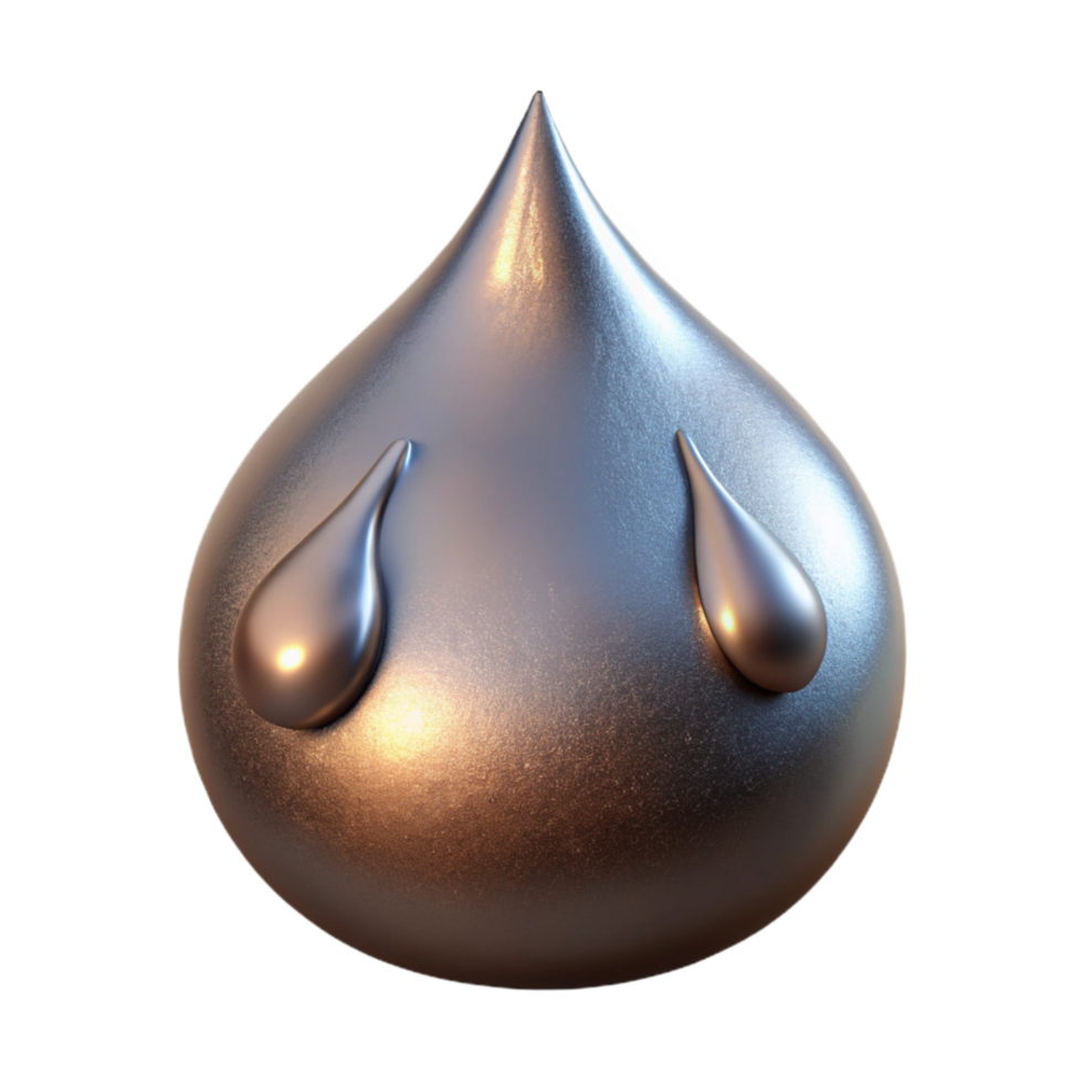 vibrant creative Molten Titanium Drop Top View Cutout png