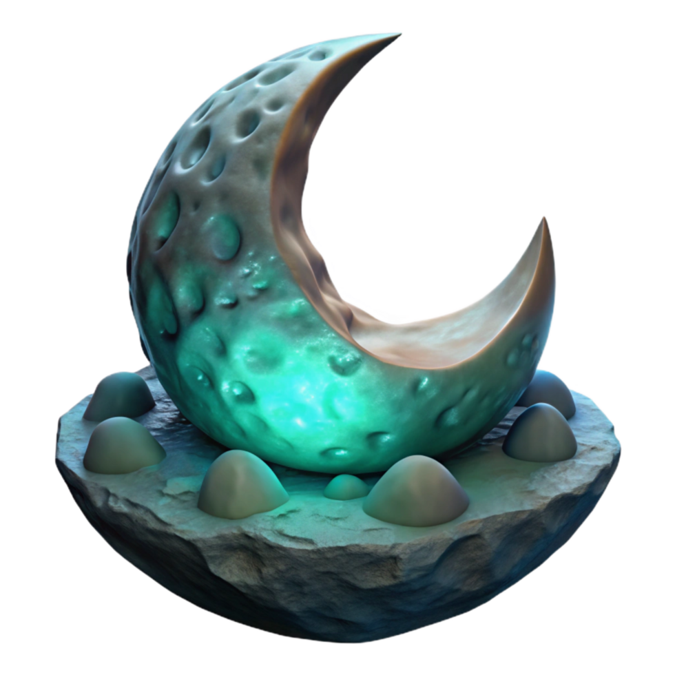 dramatic artistic Moonlit Bioluminescent Bay Cutout Isolated png