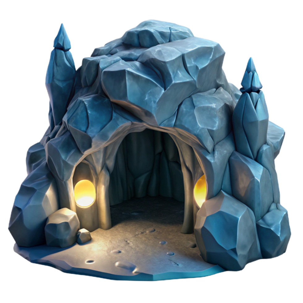 stunning contemporary Moonlit Cavern in Ocean Cliffs Isolated Element premium png
