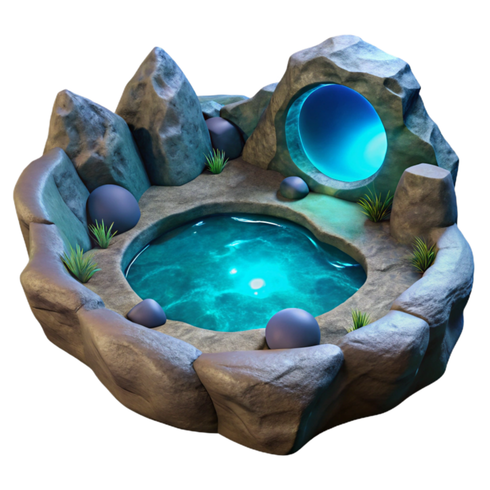 stunning vintage Moonlit Cove Glowing Plankton Isolated Cutout high quality png
