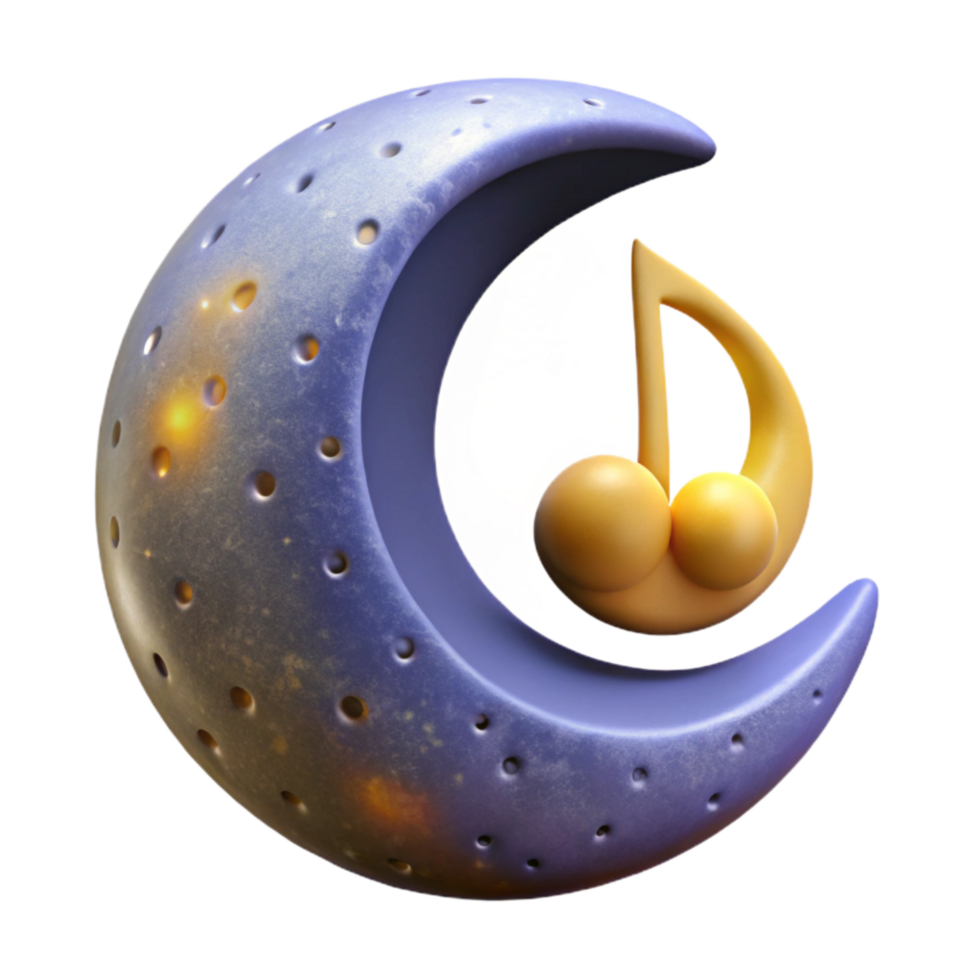 wonderful creative Moonlit Melody Cutout Transparent Background Front View professional png