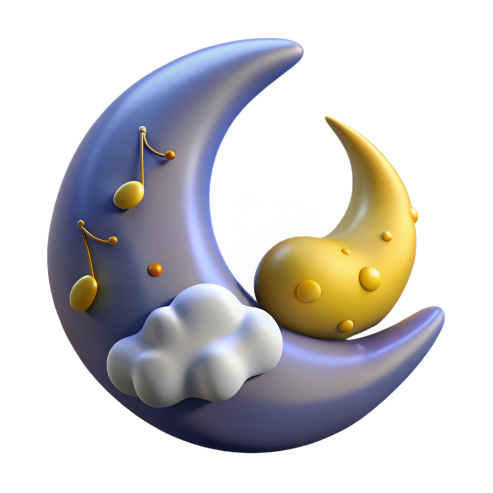 magnificent artistic Moonlit Melody Isolated with Dreamlike Atmosphere genuine png